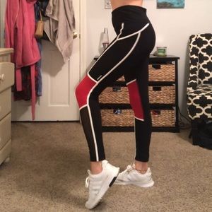 Black and Red Athletic Leggings